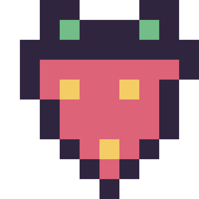 Modèle de pixel art Fraise simple 10 × 10 sur une grille de 10 par 10 cases