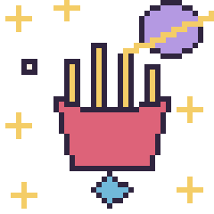 Pixel art Frites dans l’espace, grille 40 × 40