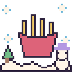 Pixel art Frites en hiver, grille 40 × 40