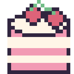 Pixel art Gâteau avec des cerises, grille 20 × 20