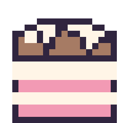 Pixel art Gâteau au chocolat, grille 20 × 20