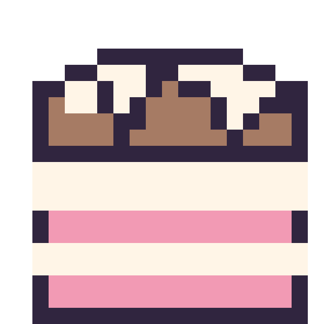 Modèle de pixel art Gâteau au chocolat sur une grille de 20 par 20 cases