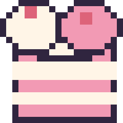 Pixel art Gâteau double garniture, grille 20 × 20