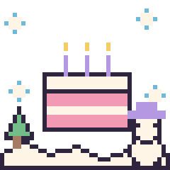Pixel art Gâteau en hiver, grille 40 × 40