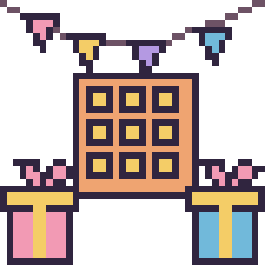 Pixel art Gaufre pour un anniversaire, grille 40 × 40