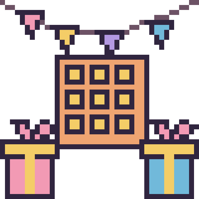 Modèle de pixel art Gaufre pour un anniversaire sur une grille de 40 par 40 cases