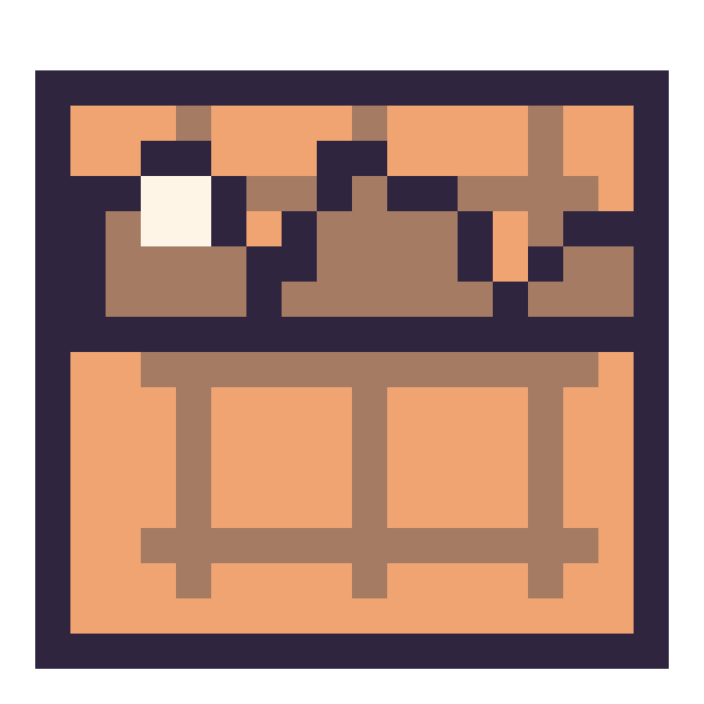 Modèle de pixel art Gaufre au chocolat sur une grille de 20 par 20 cases