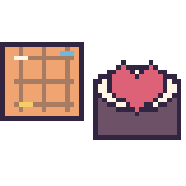 Modèle de pixel art Gaufre décoré et Sushi avec un cœur sur une grille de 40 par 40 cases