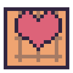 Pixel art Gaufre avec un cœur, grille 20 × 20
