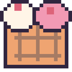 Pixel art Gaufre double garniture, grille 20 × 20