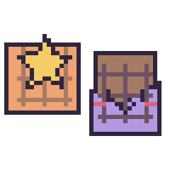 Pixel art Gaufre avec une étoile et Chocolat kawaii, grille 40 × 40