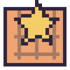 Pixel art Gaufre avec une étoile, grille 20 × 20