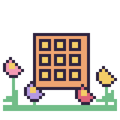 Pixel art Gaufre dans le jardin, grille 40 × 40