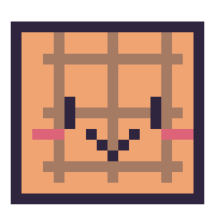 Pixel art Gaufre kawaii, grille 20 × 20