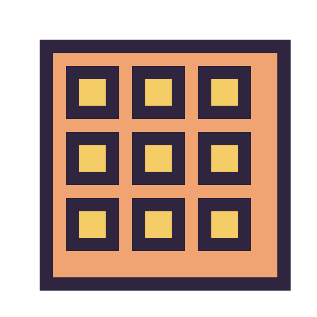 Modèle de pixel art Gaufre sur une grille de 24 par 24 cases