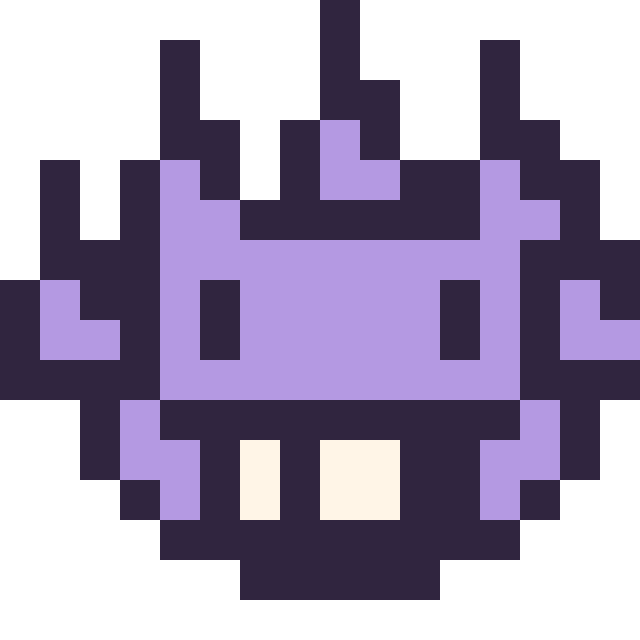 Modèle de pixel art Ectoplasma mini 16 × 16 sur une grille de 16 par 16 cases