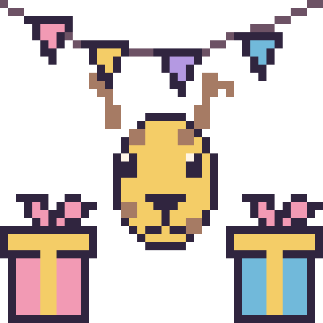 Modèle de pixel art Girafe pour un anniversaire sur une grille de 40 par 40 cases