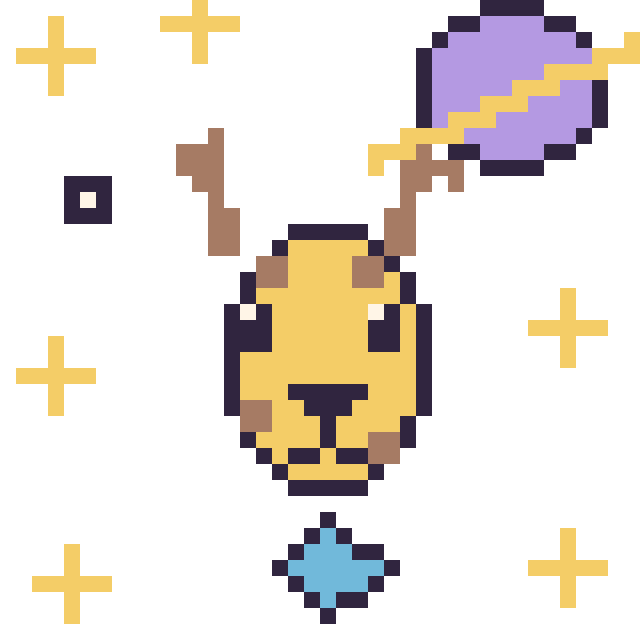 Modèle de pixel art Girafe dans l’espace sur une grille de 40 par 40 cases