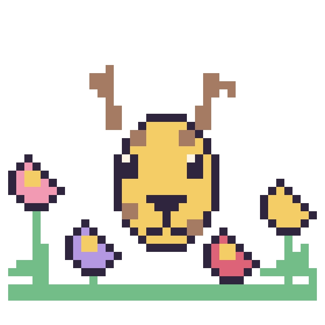 Modèle de pixel art Girafe dans le jardin sur une grille de 40 par 40 cases