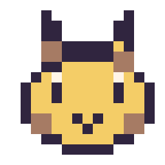 Pixel art Girafe : portrait facile, grille 16 × 16