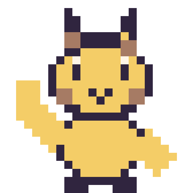 Modèle de pixel art Girafe qui fait coucou sur une grille de 24 par 24 cases
