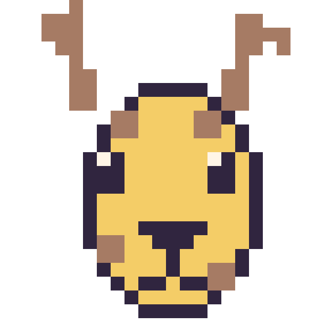 Modèle de pixel art Girafe sur une grille de 24 par 24 cases