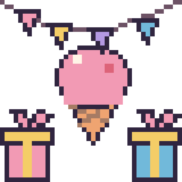 Modèle de pixel art Glace pour un anniversaire sur une grille de 40 par 40 cases