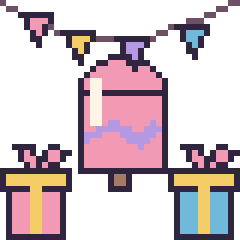Pixel art Glace bâtonnet pour un anniversaire, grille 40 × 40