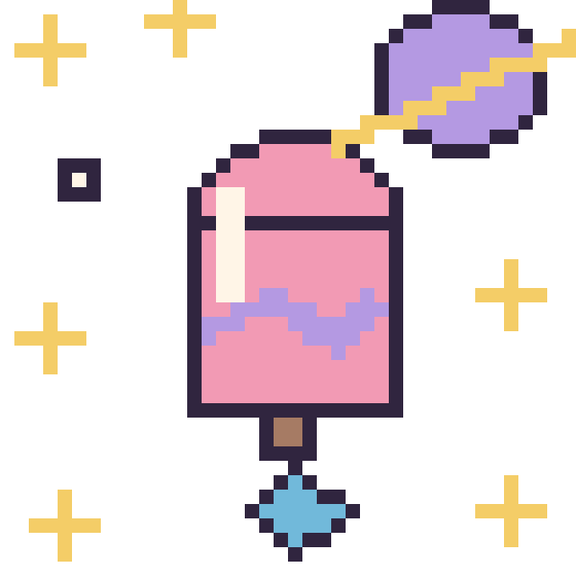 Modèle de pixel art Glace bâtonnet dans l’espace sur une grille de 40 par 40 cases