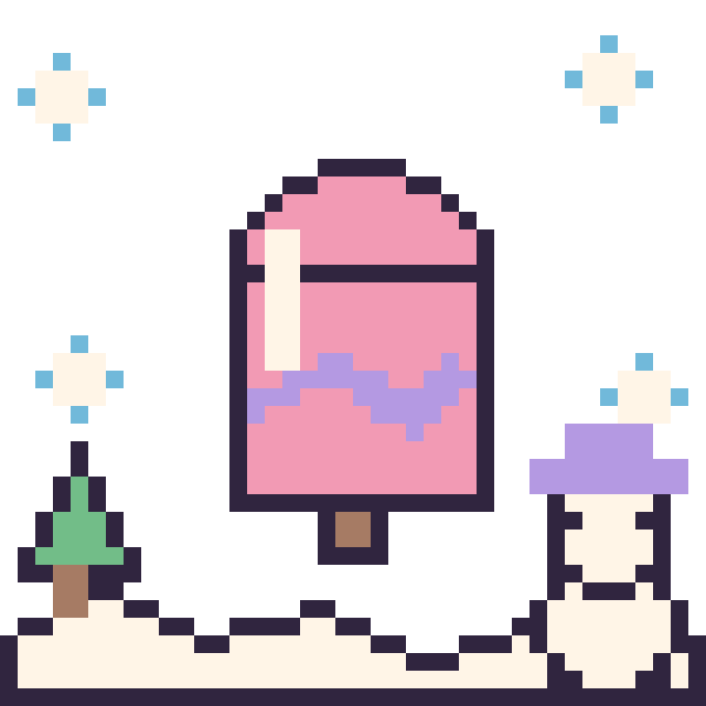 Modèle de pixel art Glace bâtonnet en hiver sur une grille de 40 par 40 cases