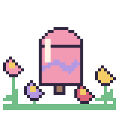 Pixel art Glace bâtonnet dans le jardin, grille 40 × 40