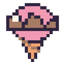 Pixel art Glace au chocolat, grille 20 × 20