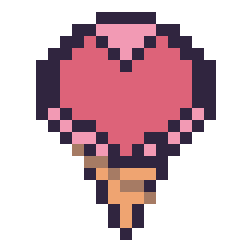 Pixel art Glace avec un cœur, grille 20 × 20