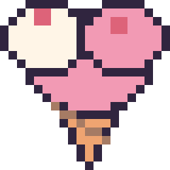 Pixel art Glace double garniture, grille 20 × 20