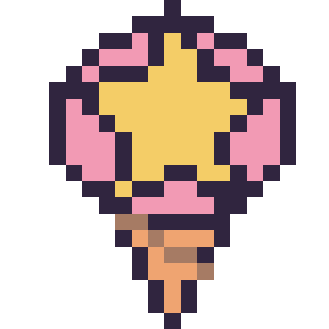 Modèle de pixel art Glace avec une étoile sur une grille de 20 par 20 cases