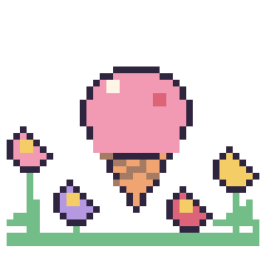 Pixel art Glace dans le jardin, grille 40 × 40