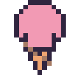 Pixel art Glace kawaii 16 × 16, grille 16 × 16