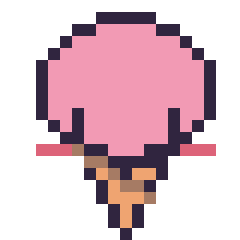 Pixel art Glace kawaii, grille 20 × 20