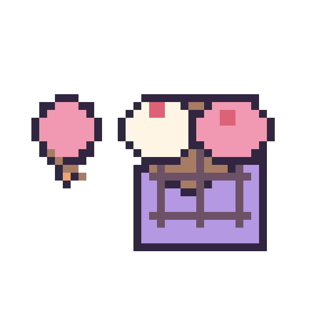 Modèle de pixel art Glace simple 12 × 12 et Chocolat double garniture sur une grille de 40 par 40 cases