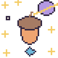Pixel art Gland dans l’espace, grille 40 × 40