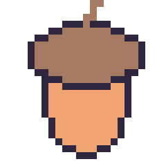 Pixel art Gland, grille 24 × 24