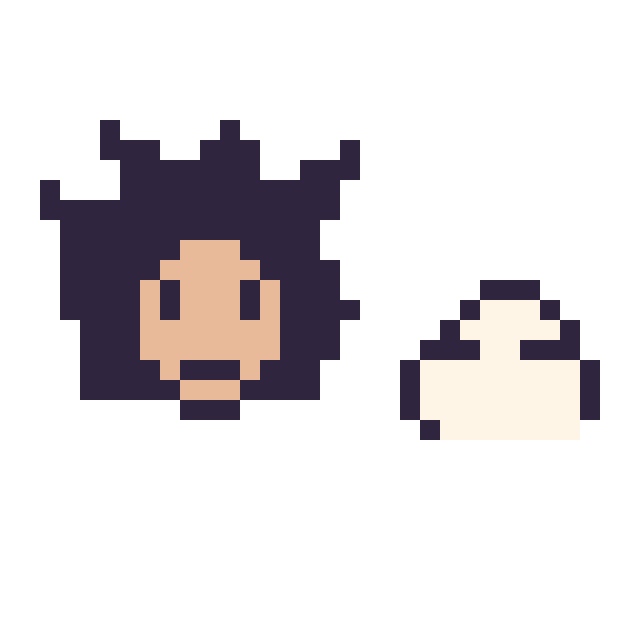 Modèle de pixel art Goku mini et Nuage simple 10 × 10 sur une grille de 32 par 32 cases