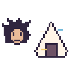 Pixel art Goku mini et Onigiri décoré, grille 40 × 40