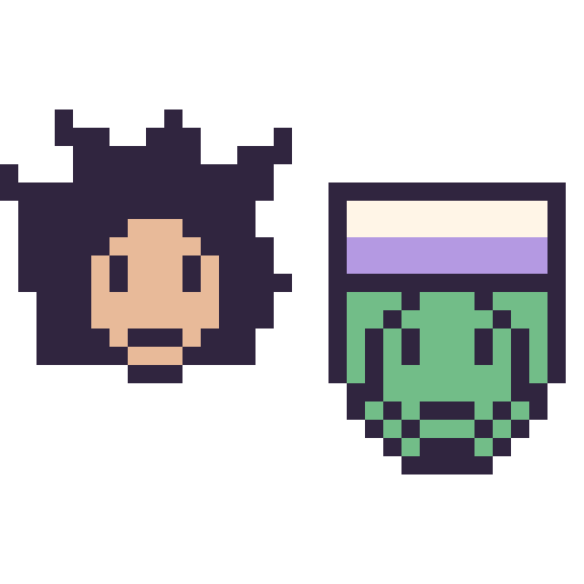 Modèle de pixel art Goku mini et Piccolo mini sur une grille de 32 par 32 cases