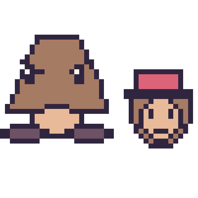 Modèle de pixel art Goomba et Diddy Kong mini sur une grille de 40 par 40 cases