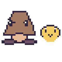 Pixel art Goomba et Koopa mini, grille 40 × 40