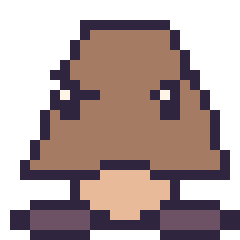 Pixel art Goomba, grille 24 × 24
