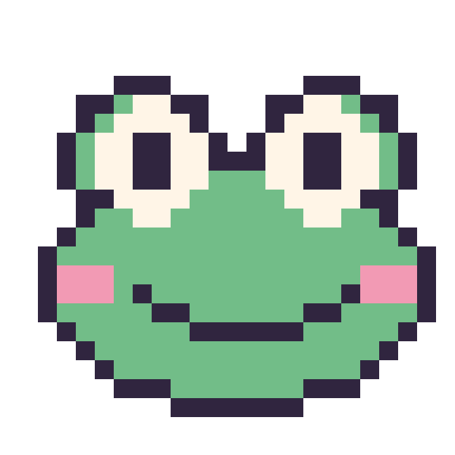 Modèle de pixel art Grenouille sur une grille de 24 par 24 cases