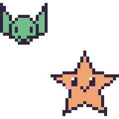 Pixel art Grogu mini et Étoile de mer, grille 40 × 40
