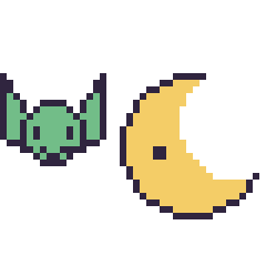 Pixel art Grogu mini et Lune, grille 40 × 40